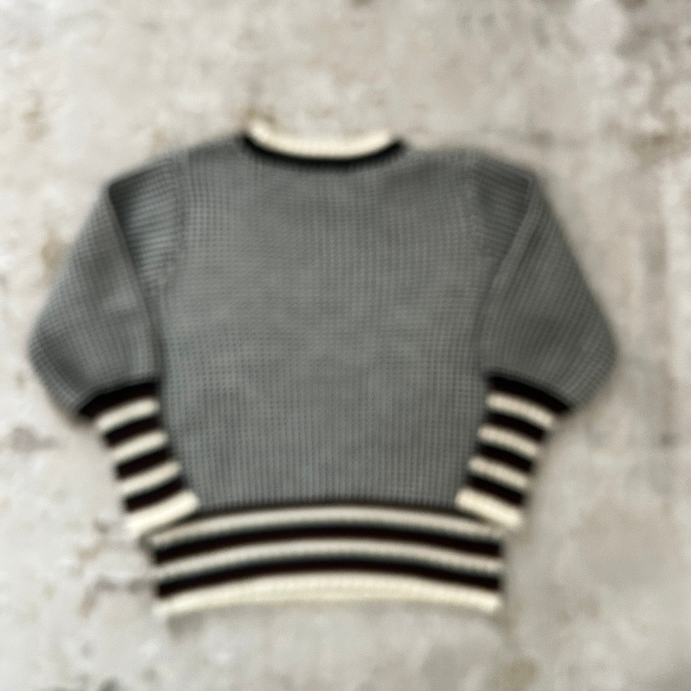 Vine & Love Womens Polka Dot & Striped Ballon Sleeve Crewneck Pullover Sweater-M - Picture 5 of 7